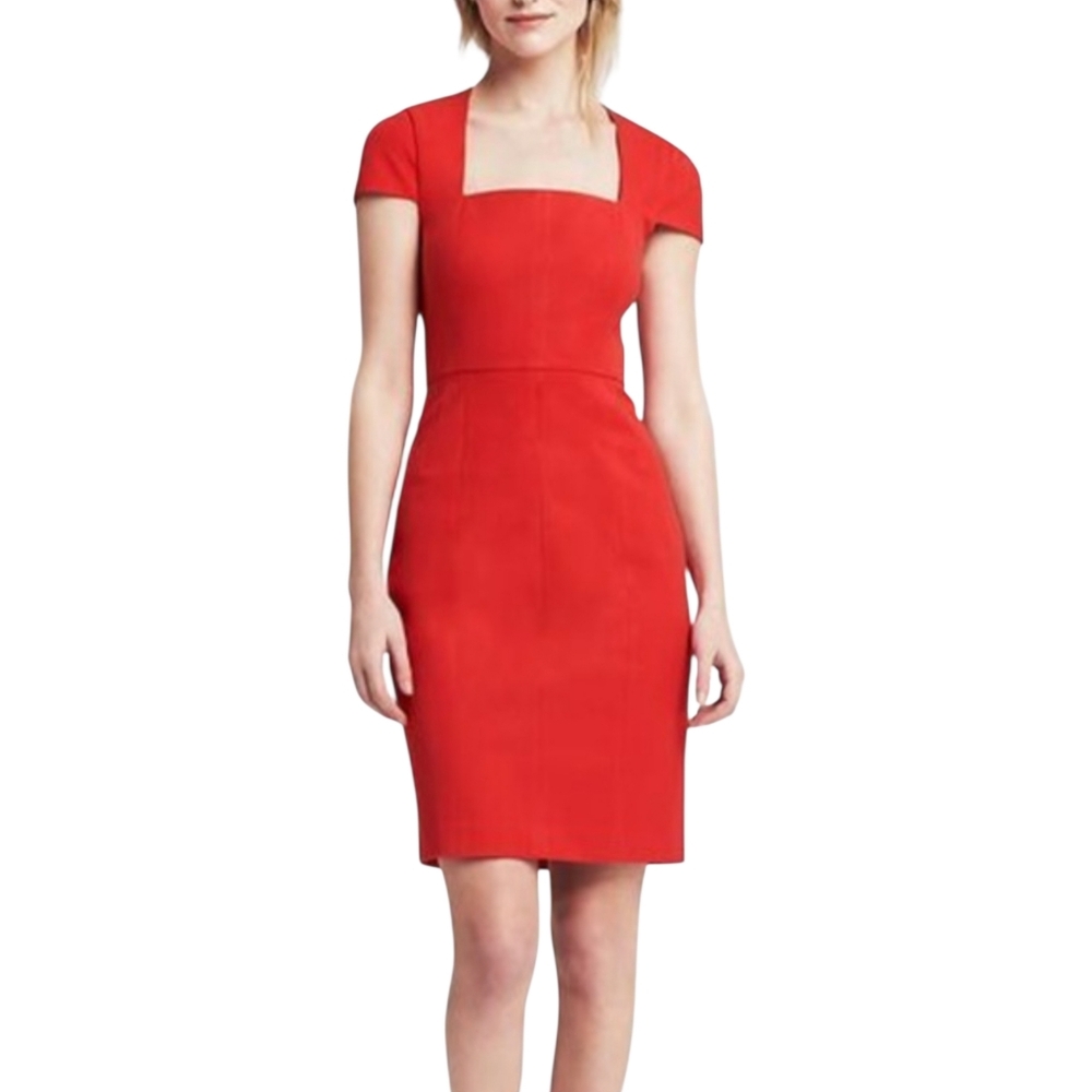 Banana Republic‎ Red Sweetheart Neckline Sheath Dress Size 4